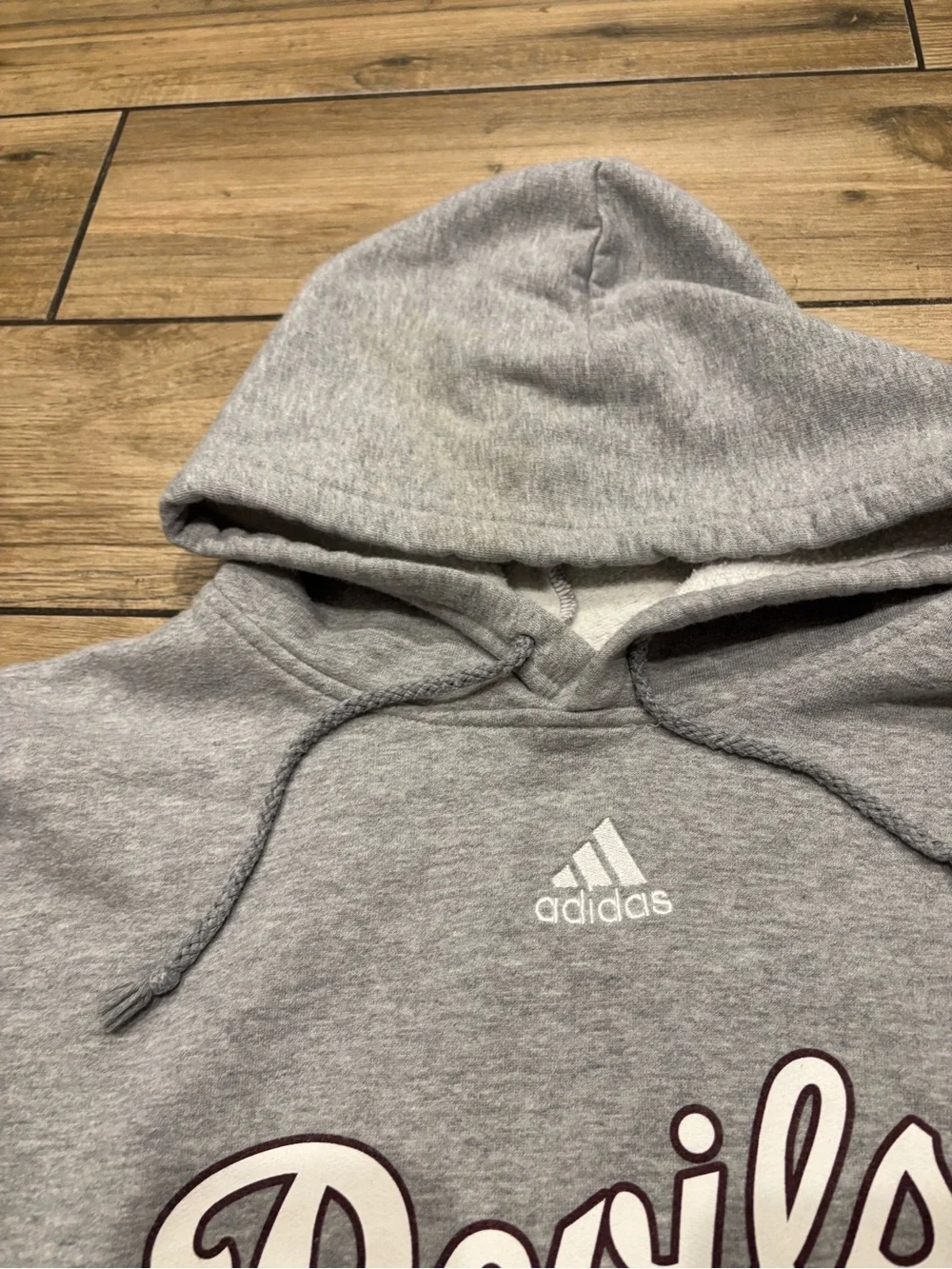 Vintage Adidas ASU Sun Devils Hoodie Heather Grey Baseball Pullover XL